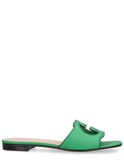 womens green gucci slides|Gucci gg cutout slides.